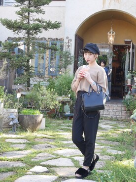 「Daniel Wellington（ダニエルウェリントン）の販売終了クラシックペティット アッシュフィールド32mm（アナログ腕時計）」を使った、あさん（レディース・161cm）の秋コーディネート