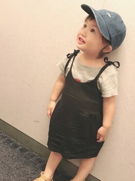 「Lee（リー）のアイテム（帽子）」を使った、yunaさん（キッズ・80cm）の夏コーディネート