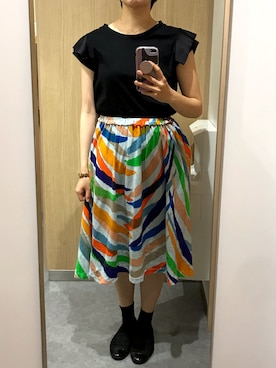 「note et silence （ノートエシロンス）のアイテム（トップス）」を使った、fkuramさん（レディース・151cm）の夏コーディネート