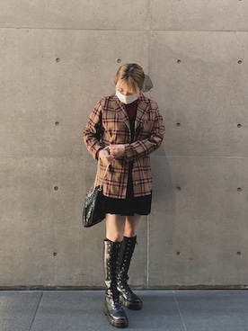 「H&M（エイチ・アンド・エム）のアイテム（チュニック）」を使った、dofaさん（レディース・160cm）の冬コーディネート