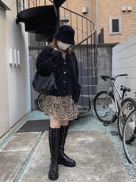 「H&M（エイチ・アンド・エム）のアイテム（チュニック）」を使った、dofaさん（レディース・160cm）の冬コーディネート