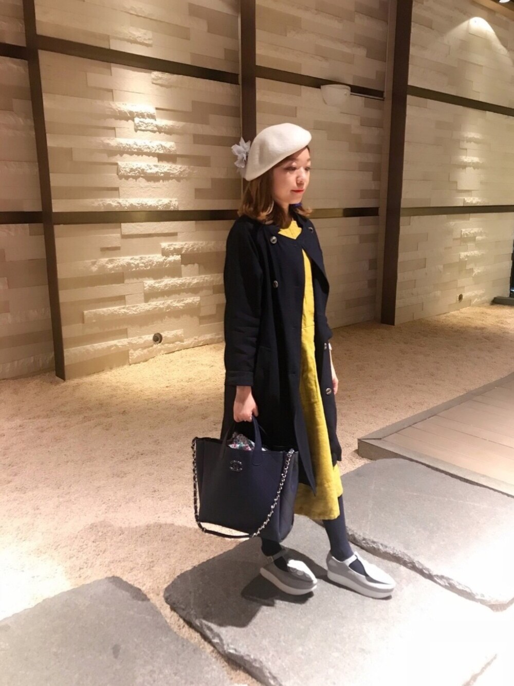 「Tokyo bopper、chanel、ootd」｜「KILKIのアイテム（キャップ、ベージュ系）」を使った、Rubyさん（レディース・153cm）の冬コーディネートの1枚目の写真