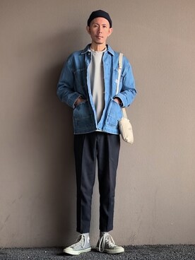 「LAKOLE（ラコレ）のアイテム（スウェット）」を使った、take_k0hさん（メンズ・178cm）の秋コーディネート