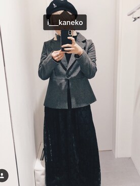 「スナイデル」｜「アイテム（ハンチング/ベレー帽）」を使った、Ikueさん（レディース・151cm）の秋コーディネート