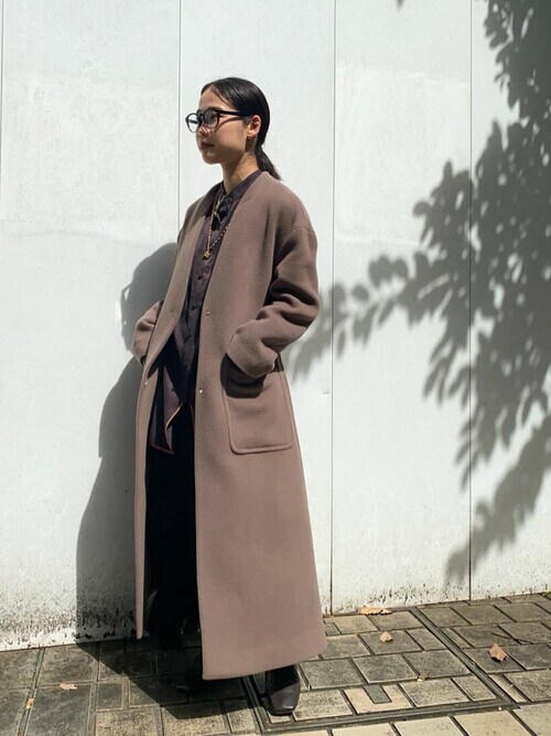 PUBLIC TOKYO WOMENS 横浜店Ikueさんのノーカラーコートを使った ...