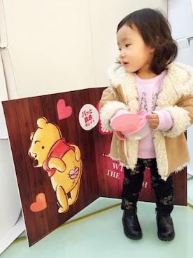 「kids」｜「アイテム（ムートンコート）」を使った、ｋａｎｏｎさん（キッズ・80cm）の冬コーディネート