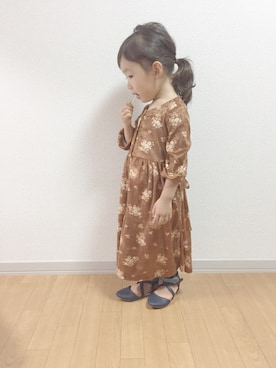 「アイテム（シャツワンピース）」を使った、ｋａｎｏｎさん（キッズ・90cm）の秋コーディネート