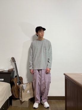 「Gramicci（グラミチ）のアイテム（帽子）」を使った、Calvさん（メンズ・176cm）の春コーディネート