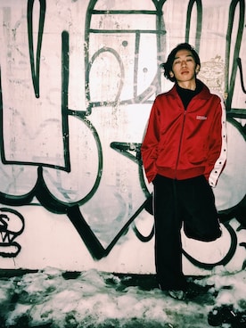 「MYne（マイン）のアイテム（その他アウター）」を使った、Haruhiroさん（メンズ・170cm）の冬コーディネート
