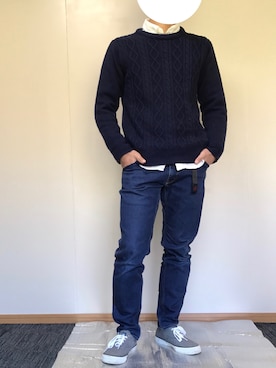 「SHIPS JET BLUE（シップスジェットブルー）のアイテム（スニーカー）」を使った、佑季さん（メンズ・163cm）の春コーディネート
