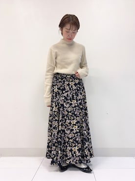 「モックネック」｜c h i k a…さん（レディース・149cm）の冬コーディネート