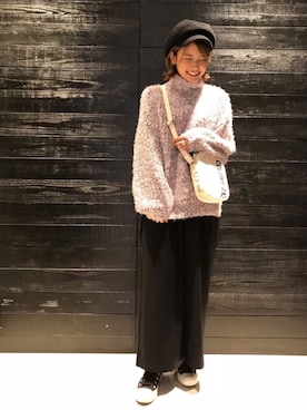 「袖ボリューム」｜「アイテム（キャスケット）」を使った、𝕊𝔸さん（レディース・157cm）の秋コーディネート