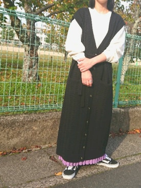 「JEANASIS（ジーナシス）のシャツテイルBIGロンT/826709（Tシャツ/カットソー）」を使った、youmamさん（レディース・164cm）の秋コーディネート