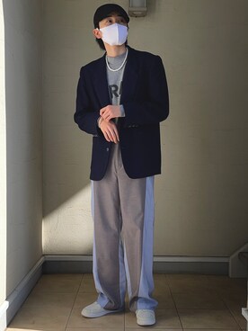「フォロバ」｜「アイテム（ハンチング/ベレー帽）」を使った、dadadabo12さん（メンズ・174cm）の春コーディネート