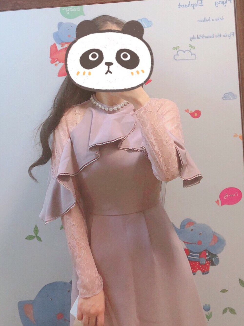 「连衣裙、女人味」｜「LILY BROWNのアイテム（ドレス、ピンク系）」を使った、Yume0825さん（レディース・150cm）の秋コーディネートの1枚目の写真