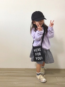 「D.fesense（ディーフェセンス）のアイテム（バッグ）」を使った、anjuさん（キッズ・90cm）の春コーディネート