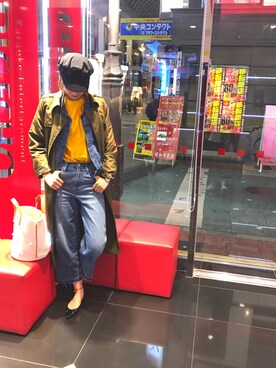 「LEPSIM（レプシィム）のマリンキャスケット　735142（キャスケット）」を使った、mikuさん（レディース・167cm）の春コーディネート