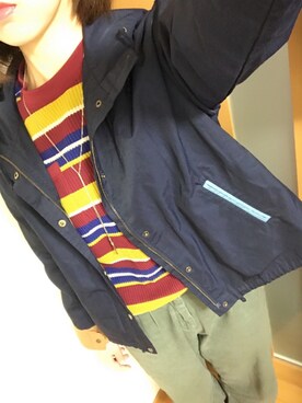 「POU DOU DOU（プードゥドゥ）のアイテム（マウンテンパーカー）」を使った、N.さん（レディース・169cm）の春コーディネート