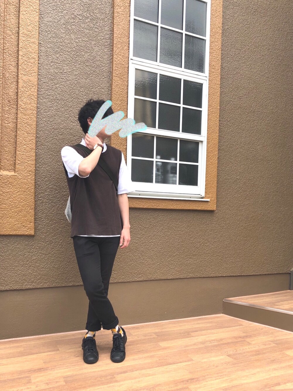 「シンプルコーデ、夏、渋め」｜「GUのアイテム（Tシャツ/カットソー、ホワイト系）」を使った、にゃんさん（メンズ・169cm）の春コーディネートの1枚目の写真