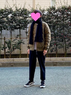 「SHIPS（シップス）のアイテム（ブルゾン）」を使った、カニさんさん（メンズ・166cm）の冬コーディネート