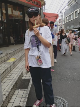 「RIPNDIP（リップンディップ）のアイテム（帽子）」を使った、YOU-RYさん（レディース・160cm）の秋コーディネート