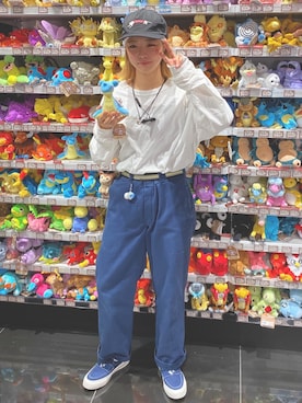 「RIPNDIP（リップンディップ）のアイテム（帽子）」を使った、YOU-RYさん（レディース・157cm）の夏コーディネート