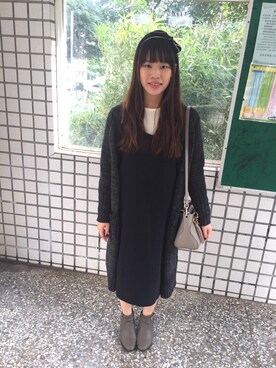 「AIR SPACE（エアースペース）のアイテム（ジャケット/アウター）」を使った、るりさん（レディース・157cm）の冬コーディネート