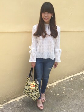 「Cher（シェル）のアイテム」を使った、るりさん（レディース・157cm）の春コーディネート
