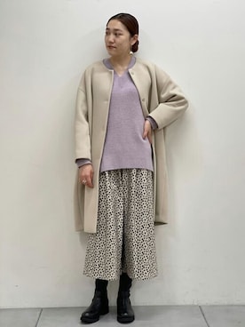 「キュロット」｜「アイテム（その他シューズ）」を使った、ErisaTatsuyamaさん（レディース・164cm）の秋コーディネート