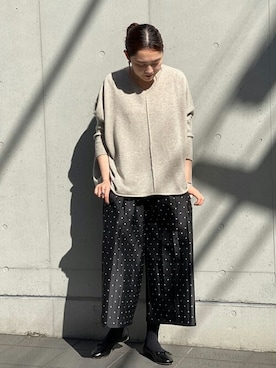 「キュロット」｜「アイテム（パンプス）」を使った、ErisaTatsuyamaさん（レディース・164cm）の冬コーディネート