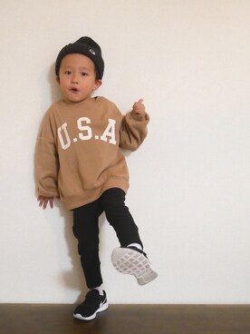 「USA」｜「アイテム（その他）」を使った、souta✭さん（キッズ・100cm）の秋コーディネート
