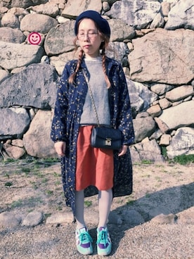 「AS KNOW AS PINKY（アズノゥアズピンキー）のアイテム（シャツワンピース）」を使った、ゆっこさん（レディース・152cm）の冬コーディネート