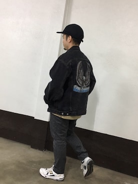 「Harley-Davidson（ハーレーダビッドソン）のアイテム（ジャケット/アウター）」を使った、Shun Kamaさん（メンズ・159cm）の春コーディネート