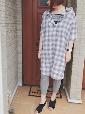 「アイテム（シャツワンピース）」を使った、S@KIさん（レディース・172cm・20代）の夏コーディネート