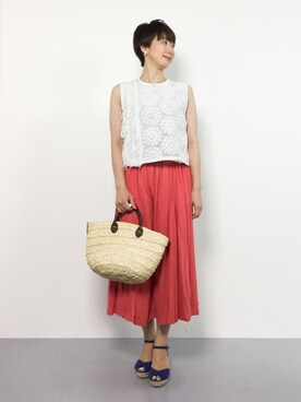 三由佳奈さん（レディース・160cm）の夏コーディネート