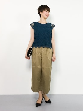 「& by P&D（アンドバイピーアンドディー）のアイテム」を使った、三由佳奈さん（レディース・160cm）の夏コーディネート