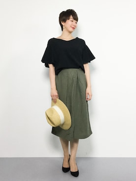 「KIL（キル）のアイテム」を使った、三由佳奈さん（レディース・160cm）の夏コーディネート