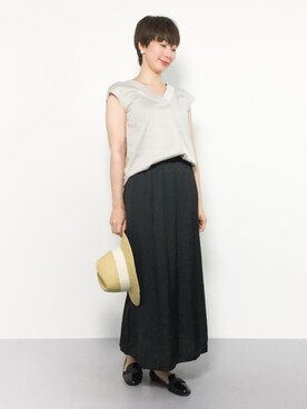 三由佳奈さん（レディース・160cm）の夏コーディネート