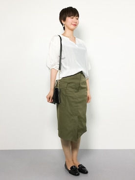 三由佳奈さん（レディース・160cm）の夏コーディネート