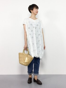 三由佳奈さん(レディース・160cm)の夏コーディネート