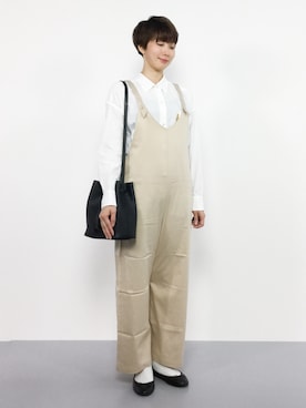 「Omekashi（オメカシ）のアイテム（オールインワン・サロペット）」を使った、三由佳奈さん（レディース・160cm）の夏コーディネート