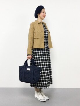 三由佳奈さん（レディース・160cm）の秋コーディネート