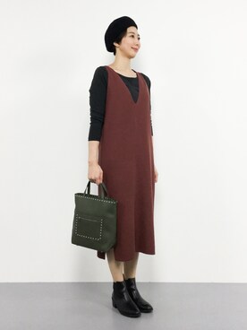 三由佳奈さん（レディース・160cm）の秋コーディネート