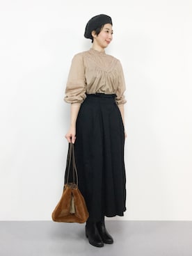 三由佳奈さん（レディース・160cm）の秋コーディネート