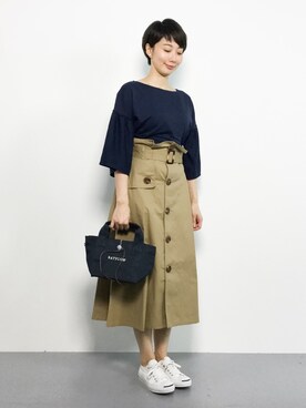 三由佳奈さん（レディース・160cm）の秋コーディネート