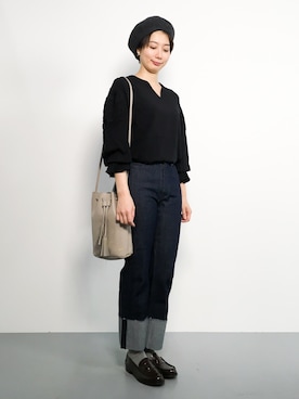 三由佳奈さん（レディース・160cm）の秋コーディネート