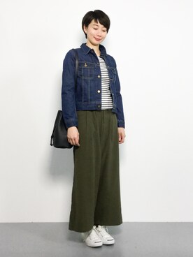 「URBAN RESEARCH ROSSO WOMEN（アーバンリサーチ　ロッソ）のアイテム（デニムジャケット）」を使った、三由佳奈さん（レディース・160cm）の秋コーディネート