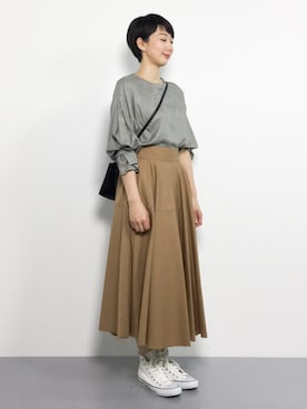 三由佳奈さん(レディース・160cm)の秋コーディネート