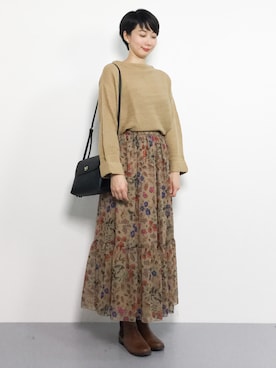 三由佳奈さん（レディース・160cm）の秋コーディネート