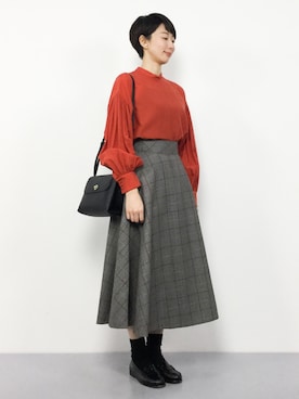 三由佳奈さん(レディース・160cm)の秋コーディネート